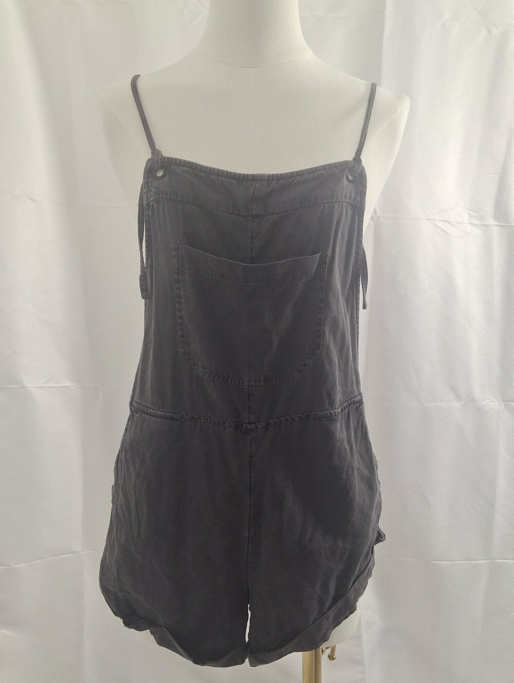 Women’s Blackish Grey Billabong Denim Romper - Classic Strappy Jeans Style